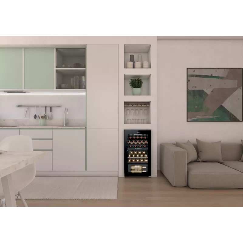 Candy DiVino CNWQ4G32G2 Kompressor-Weinkühlschrank Freistehend Schwarz 32 Flaschen