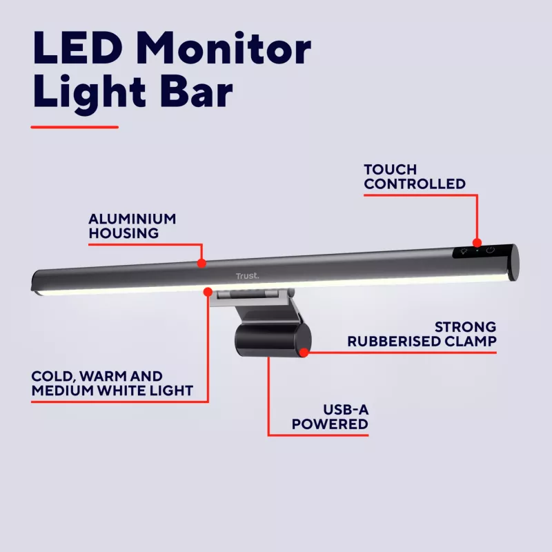 Trust Shyne Monitor-Lichtleiste, schwarz