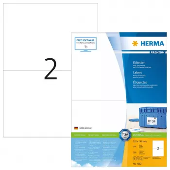 Selbstklebende Druckeretiketten HERMA Labels Premium A4 210x148 mm