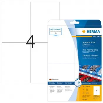 Selbstklebendes Druckeretikett HERMA Labels strapazierfähig A4 105x148 mm