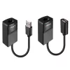 Lindy 60m USB 1.1 Cat.6 Extender Basic, Netzwerk-Sender & -Empfänger, 60 m, 12 Mbit/s, Cat5e, Cat6, Schwarz, Kunststoff