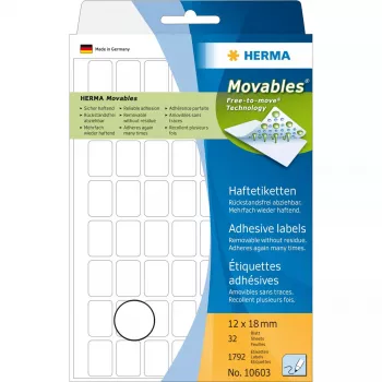 Mehrzweck-Etiketten HERMA 12x18 mm weiß Movables/abnehmbares Papier matt