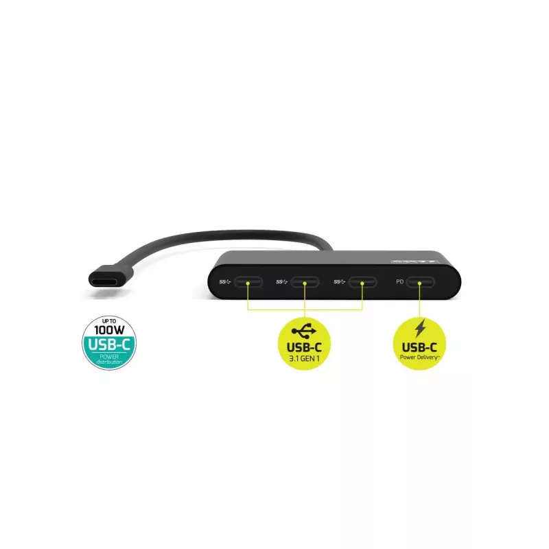 USB Hub Port Designs 900147 USB Type-C 5000 Mbit/s Schwarz