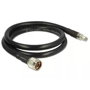 Koaxialkabel DeLOCK 1 m N/RP-SMA CFD400 LLC400 Schwarz