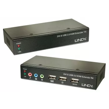 Lindy 39377 Cat.5 KVM Extender Classic, DVI, USB, bis zu 50 m