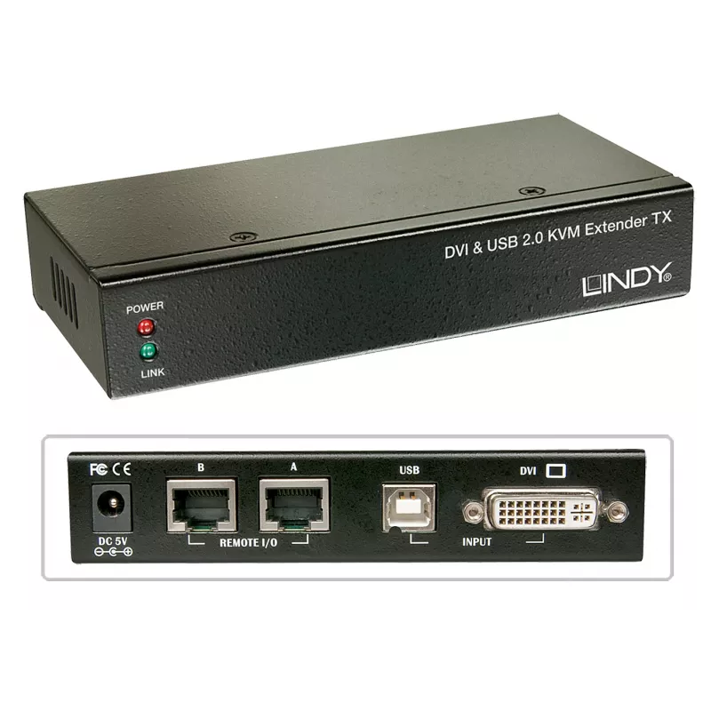 Lindy 39377 Cat.5 KVM Extender Classic, DVI, USB, bis zu 50 m