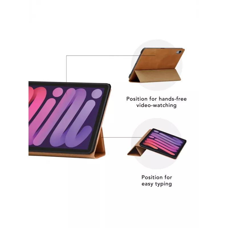 Folio-Case d bramante für iPad Pro 11 Zoll (M5 2025 / M4 2024) – Vollnarbenleder, Standmodus