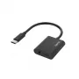 Hama 00200319 2in1 USB-C auf 3,5 mm Kopfhörer-/Ladeadapter, Schwarz