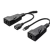 Lindy 100m USB 2.0 Typ C Cat.6 Extender, Netzwerk-Sender & -Empfänger, 100 m, 480 Mbit/s, Cat5e, Cat6, CH317Q, CH9317, RTL8211E, Schwarz