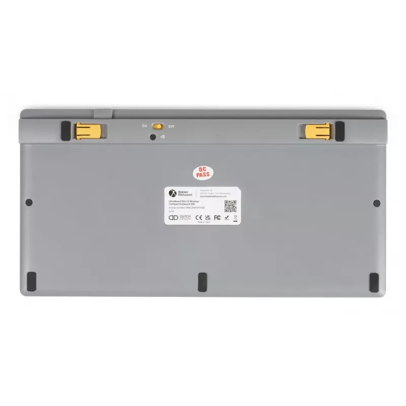 BakkerElkhuizen UltraBoard 950 V2 Wireless UK Qwerty, Tenkeyless (80 - 87%), Kabelgebunden & Kabellos, USB + Bluetooth, Scherenschalter, QWERTY, Dunkelgrau, Hellgrau