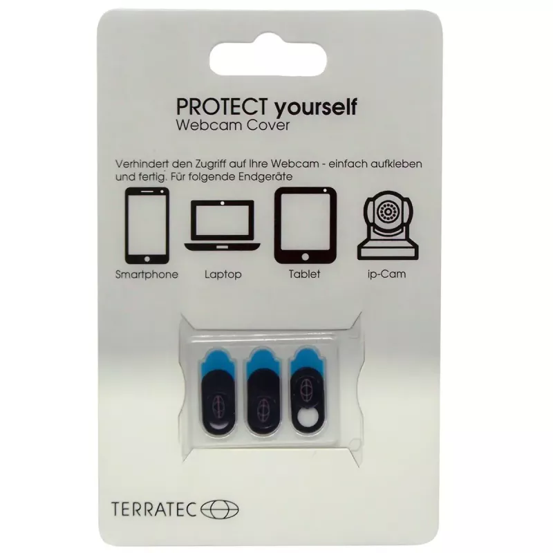 TerraTec PROTECT yourself Webcam-Abdeckung, Schwarz, 3er-Pack