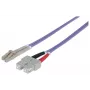 Intellinet Glasfaser-Patchkabel, OM4, LC/SC, 3m, Violett, Duplex, Multimode, 50/125 µm, LSZH, Glasfaser, Lebenslange Garantie