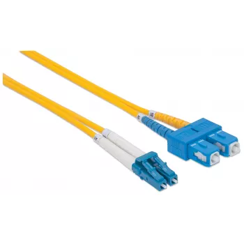 Intellinet Glasfaser-Patchkabel, OS2, LC/SC, 3 m, gelb, Duplex, Singlemode, 9/125 µm, LSZH, Glasfaser, lebenslange Garantie