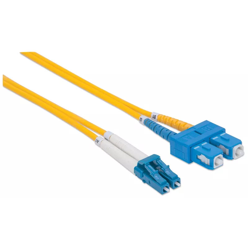 Intellinet 473729 Glasfaser-Patchkabel, LC auf SC, Monomode OS2, 9/125 µm, 5 m, halogenfrei, gelb
