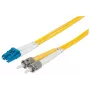 Intellinet Glasfaser-Patchkabel, OS2, LC/ST, 2 m, Gelb, Duplex, Singlemode, 9/125 µm, LSZH, Faser, lebenslange Garantie