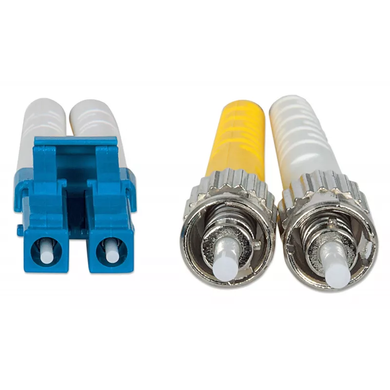Intellinet Glasfaser-Patchkabel, OS2, LC/ST, 2 m, Gelb, Duplex, Singlemode, 9/125 µm, LSZH, Faser, lebenslange Garantie