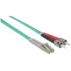 Intellinet Glasfaser-Patchkabel, OM3, ST/LC, 5 m, Aqua, Duplex, Multimode, 50/125 µm, LSZH, Faser, Lebenslange Garantie