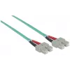 Intellinet Glasfaser-Patchkabel, OM3, SC/SC, 2 m, Aqua, Duplex, Multimode, 50/125 µm, LSZH, Glasfaser, Lebenslange Garantie