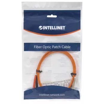 Intellinet Glasfaser-Patchkabel, OM1, LC/ST, 3 m, Orange, Duplex, Multimode, 62,5/125 µm, LSZH, Glasfaser, lebenslange Garantie