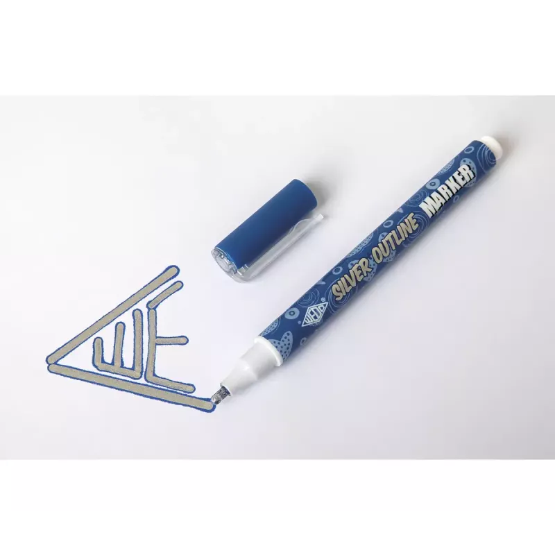 Wedo Silver Outline Marker-Set, 6 Stück, verschiedene Farben (Schwarz, Blau, Cyan, Grün, Orange, Silber)