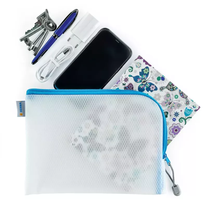 Hard pencil case HERMA 20008 Red Transparent