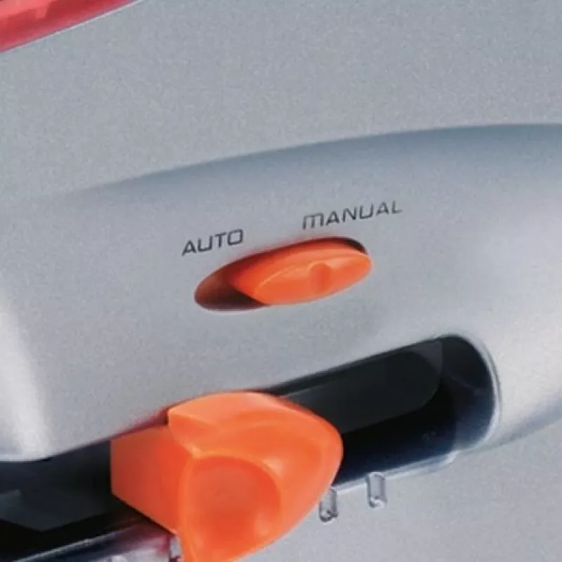 Rexel Optima 70 Elektrisches Heftgerät, 70 Blatt, Metall, Schwarz/Silber/Orange