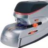 Rexel Optima 70 Elektrisches Heftgerät, 70 Blatt, Metall, Schwarz/Silber/Orange