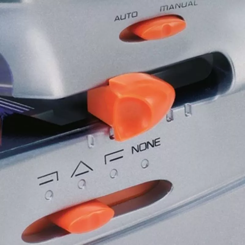 Rexel Optima 70 Elektrisches Heftgerät, 70 Blatt, Metall, Schwarz/Silber/Orange