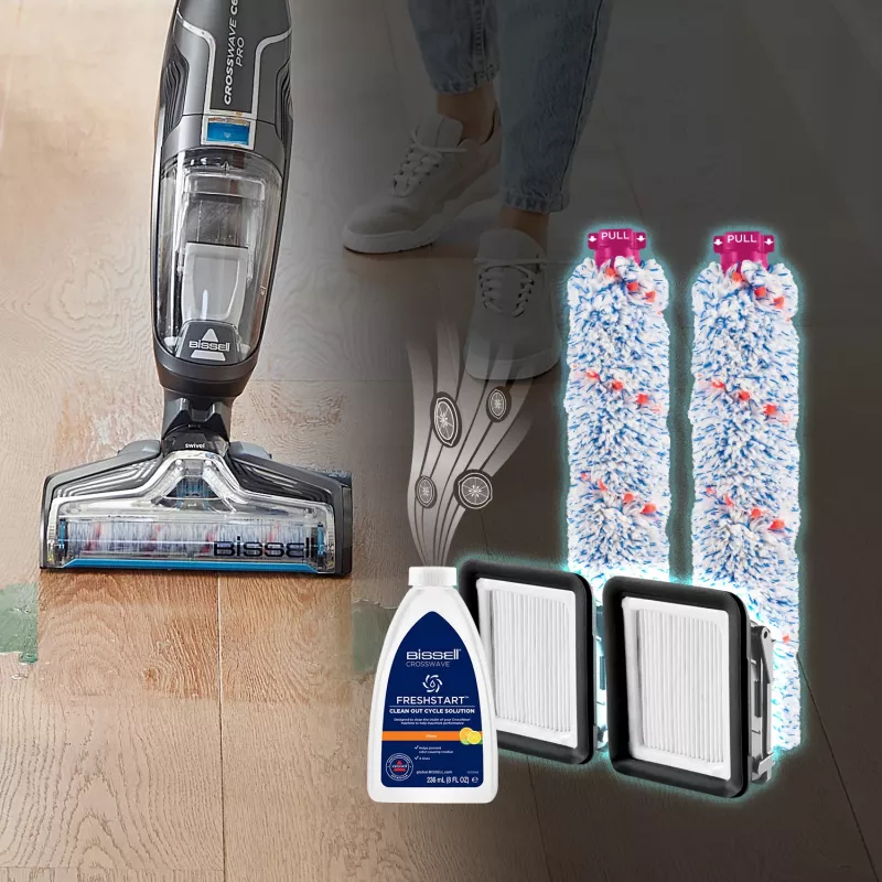 Bissell CrossWave Cordless C6 Pro Upright vacuum Batterie Dry&wet Bagless 0 L 255 W Schwarz, Grau