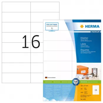 Selbstklebendes Druckeretikett HERMA Labels Premium A4 105x37 mm