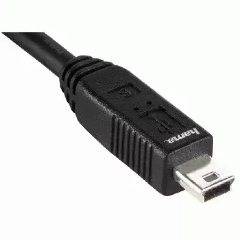 Hama USB 2.0 Anschlusskabel, 1,8 m USB-Kabel USB A auf Mini-USB B Schwarz