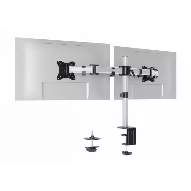 Durable SELECT Monitorhalterung 509523 für 2 Monitore, Tischhalterung, Silber