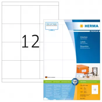 Selbstklebendes Druckeretikett HERMA Labels Premium A4 70x67.7 mm
