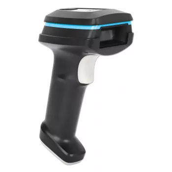 Manhattan Wireless 2D-Hand-Barcodescanner, 250 mm Scantiefe, bis zu 80 m effektive Reichweite (Sichtlinie), max. Umgebungslicht 100.000 Lux (Sonnenlicht), Schwarz, Ladekabel (USB-A auf USB-C zum Gerät) 1 m inklusive, drei Jahre Garantie