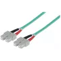 Intellinet Glasfaser-Patchkabel, OM3, SC/SC, 5m, Aqua, Duplex, Multimode, 50/125 µm, LSZH, Glasfaser, lebenslange Garantie