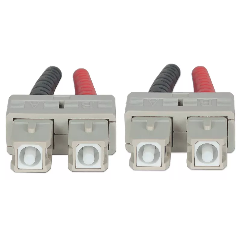Intellinet Glasfaser-Patchkabel, OM3, SC/SC, 5m, Aqua, Duplex, Multimode, 50/125 µm, LSZH, Glasfaser, lebenslange Garantie