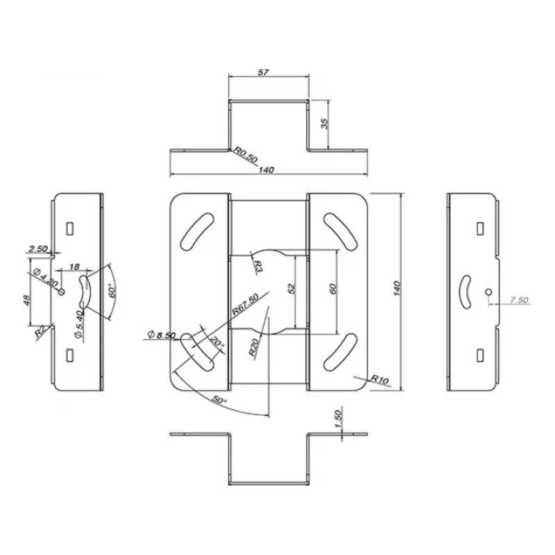 Multibrackets M Universal Projector-Deckenhalterung 600-1000 mit Feinjustierung