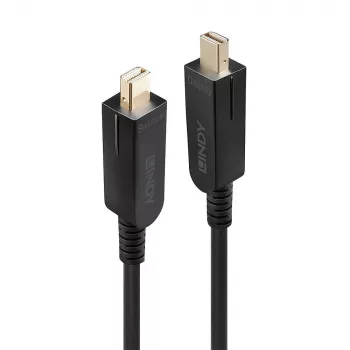 Lindy 100m Fibre Optic Hybrid Mini DisplayPort 1.4 Kabel mit abnehmbaren DP-Steckern