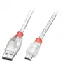 Lindy 5m USB 2.0 Kabel - Typ A auf Mini-B, Transparent, 5 m, USB A, Mini-USB B, USB 2.0, 0,48 Gbit/s, Transparent