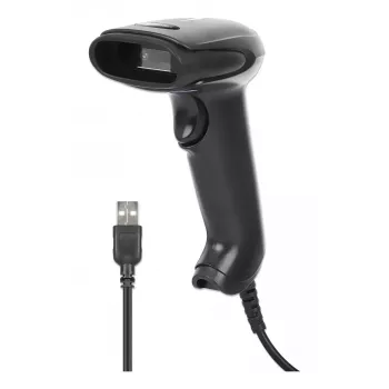 Manhattan 2D LED Handheld Barcode Scanner 153997, USB-A, 320 mm Scan Range, 1.4 m Cable, Black