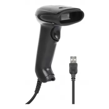 Manhattan 2D LED Handheld Barcode Scanner 153997, USB-A, 320 mm Scan Range, 1.4 m Cable, Black