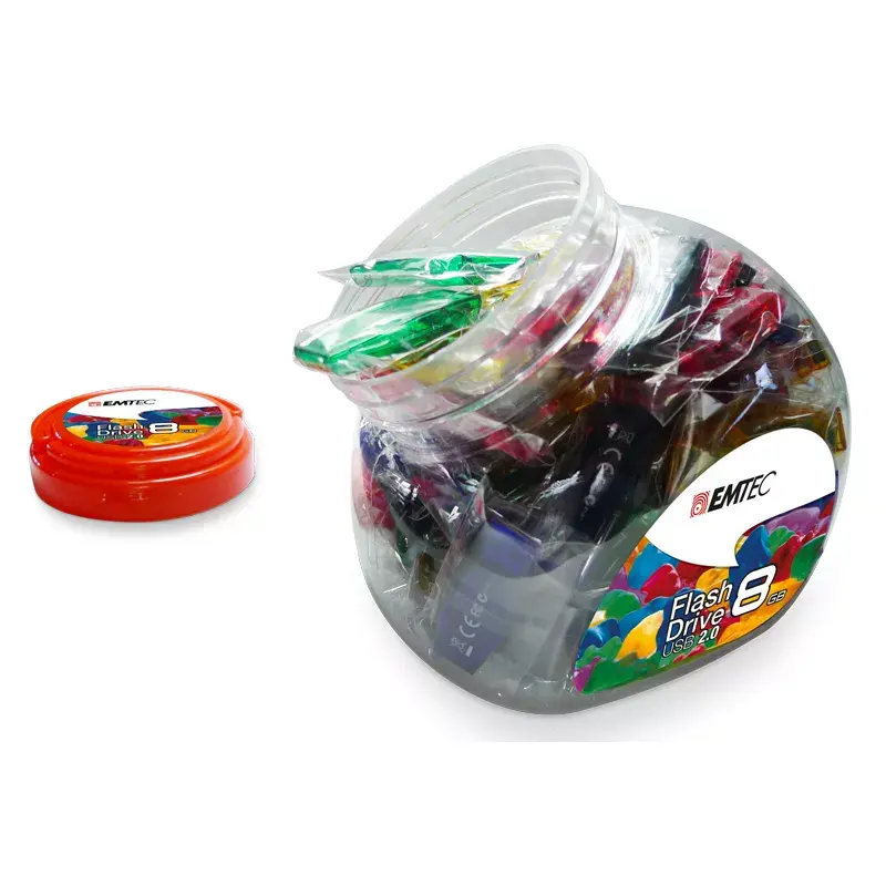 Emtec C410 Color Mix Candy Jar USB 2.0 Flash-Laufwerk 8 GB, 80er-Pack