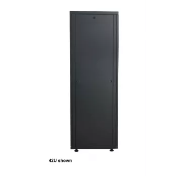 Intellinet 19 Zoll Netzwerkschrank – freistehend (Basic), 32HE, 600 x 800 mm (Breite x Tiefe), Schwarz, Flatpack, max. 600 kg, Einpunkt-Türschloss, ein Schloss pro Seitenwand, nutzbare Tiefe 123 bis 573 mm, Rack, IP20, Stahl