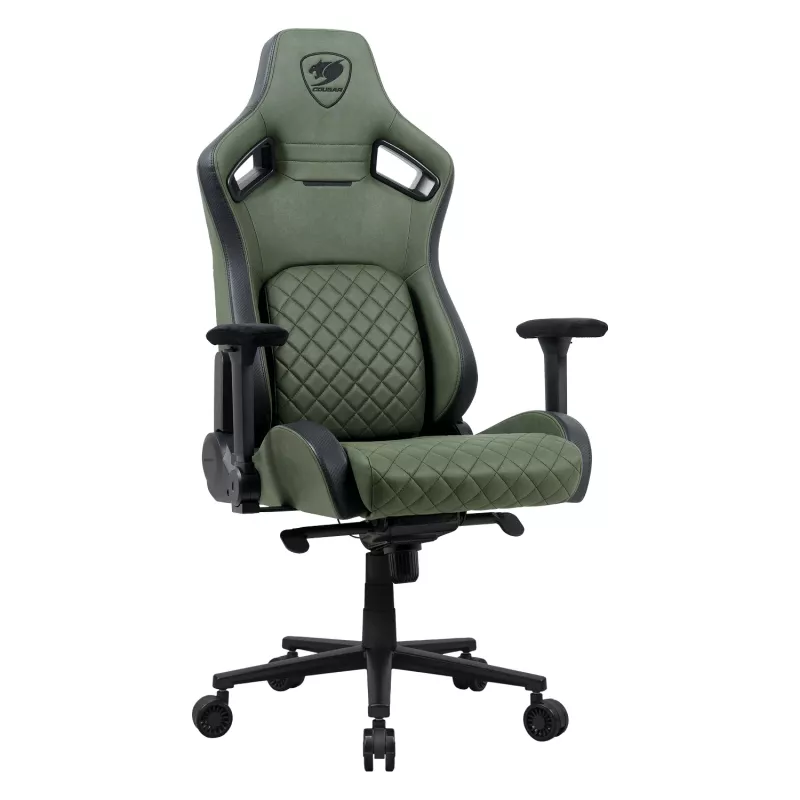 Universal-Gaming-Stuhl Cougar DEFENSOR S ARMY Grün F — gepolsterter Sitz, 150 kg max, B 760 × T 690 mm, H 129,5–137 cm