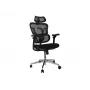 Ergonomischer Bürostuhl EQUIP 651053 mit Kopfstütze und Armlehnen, Mesh-Rücken, gepolsterter Sitz, höhenverstellbar 117–135 cm, Breite 660 mm, schwarz