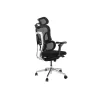 Ergonomischer Bürostuhl EQUIP 651053 mit Kopfstütze und Armlehnen, Mesh-Rücken, gepolsterter Sitz, höhenverstellbar 117–135 cm, Breite 660 mm, schwarz