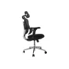 Ergonomischer Bürostuhl EQUIP 651053 mit Kopfstütze und Armlehnen, Mesh-Rücken, gepolsterter Sitz, höhenverstellbar 117–135 cm, Breite 660 mm, schwarz