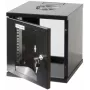 Intellinet 10-Zoll Netzwerkschrank – Wandmontage (Standard), 6HE, 300 mm tief, Schwarz, montiert, max. 60 kg, auch für Tisch- oder Bodenaufstellung geeignet, nutzbare Tiefe 265 mm, Metall- & Glastür, Rückwand, abnehmbare Seiten, Teile für Wandmontage (z.B. Schrauben/Dübel) nicht im Lieferumfang enthalten