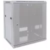 Intellinet 19-Zoll-Netzwerkschrank - Wandmontage (Standard), 9HE, 600 mm tief, Grau, Flatpack, max. 60 kg, auch als Tisch- oder Standgerät nutzbar, nutzbare Tiefe 410 mm, Metall- & Glastür, Rückwand, abnehmbare Seiten, Teile zur Wandmontage (z. B. Schrauben/Dübel) nicht enthalten