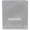 Intellinet 19-Zoll-Netzwerkschrank - Wandmontage (Standard), 9HE, 600 mm tief, Grau, Flatpack, max. 60 kg, auch als Tisch- oder Standgerät nutzbar, nutzbare Tiefe 410 mm, Metall- & Glastür, Rückwand, abnehmbare Seiten, Teile zur Wandmontage (z. B. Schrauben/Dübel) nicht enthalten